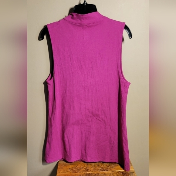 Torrid 1x Foxy mock neck 1/2 zip up fitted tank purple sleeveless top plus size - Picture 6 of 7